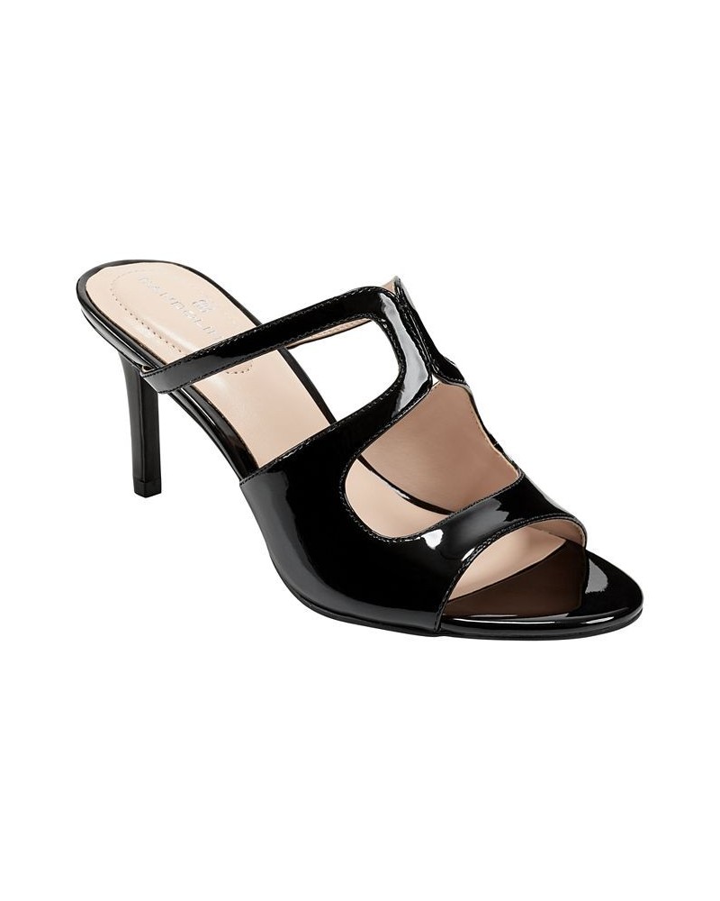 Women's Mizelle Open Toe Slip-On Dress Sandals Black $41.83 Shoes