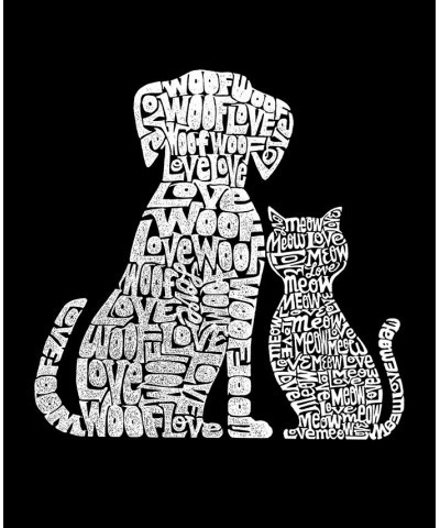 Men's Premium Blend Word Art Dogs and Cats T-shirt Black $21.60 T-Shirts