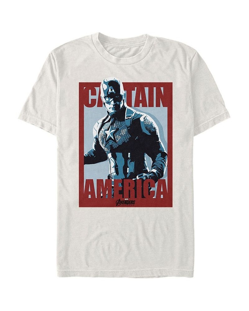 Marvel Men's Avengers Endgame Captain America Red Poster Short Sleeve T-Shirt Tan/Beige $17.50 T-Shirts