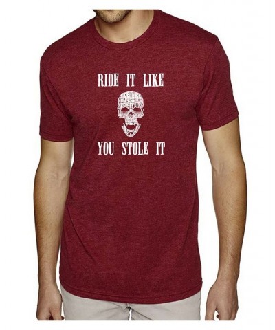 Men's Premium Word Art T-Shirt - Ride It Like You Stole It Red $22.94 T-Shirts