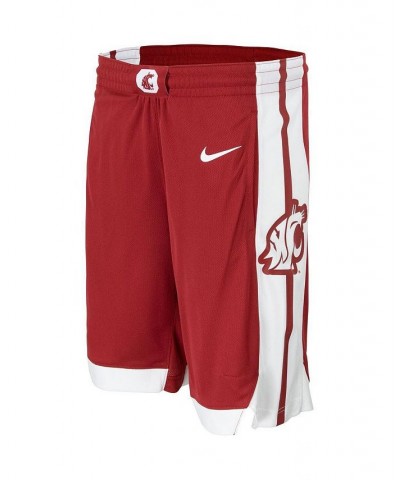 Men's Crimson Washington State Cougars Team Logo Replica Basketball Shorts $36.75 Shorts