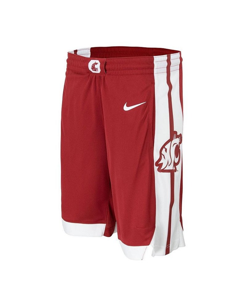 Men's Crimson Washington State Cougars Team Logo Replica Basketball Shorts $36.75 Shorts