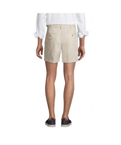 Men's Traditional Fit 6 Inch No Iron Chino Shorts Gray $25.98 Shorts