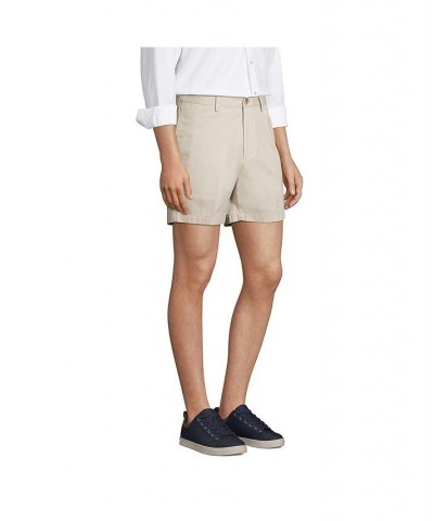 Men's Traditional Fit 6 Inch No Iron Chino Shorts Gray $25.98 Shorts