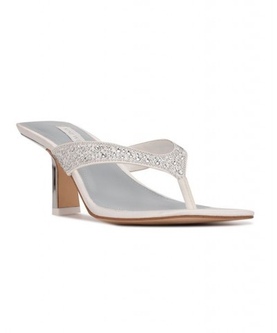 Women's Nesh Bridal Heeled Slide Sandals White $39.60 Shoes