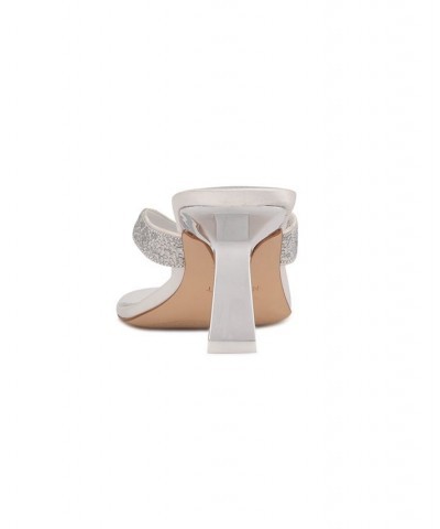 Women's Nesh Bridal Heeled Slide Sandals White $39.60 Shoes