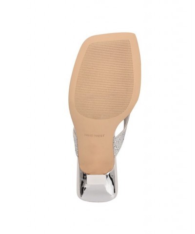 Women's Nesh Bridal Heeled Slide Sandals White $39.60 Shoes