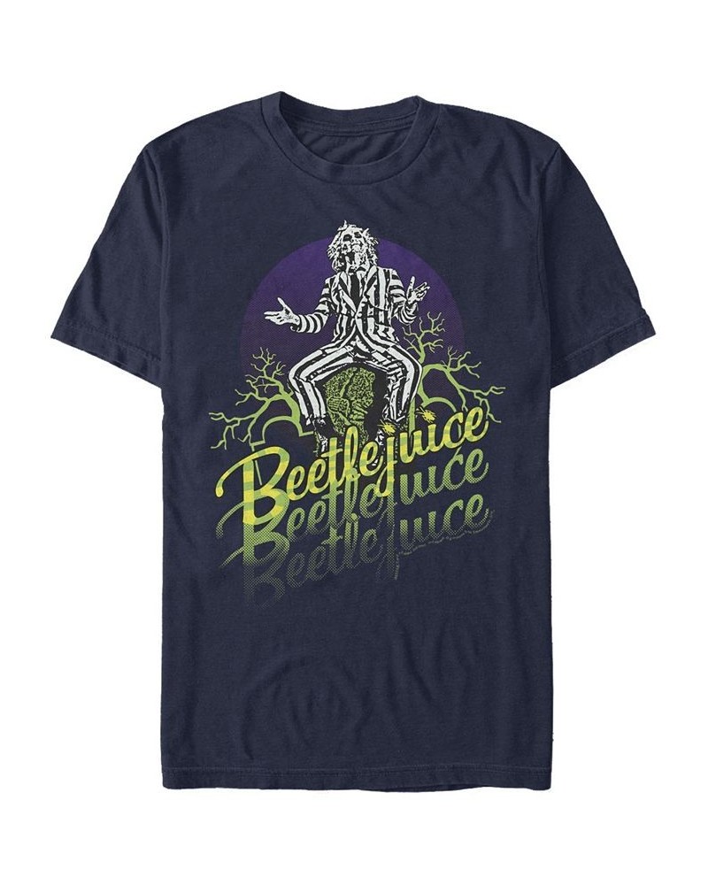 Men's Beetlejuice Beetlejuice Stacked Short Sleeve T-shirt Blue $20.29 T-Shirts