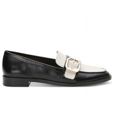 Women's Cenkanda Tailored Buckle Loafers Black $34.96 Shoes