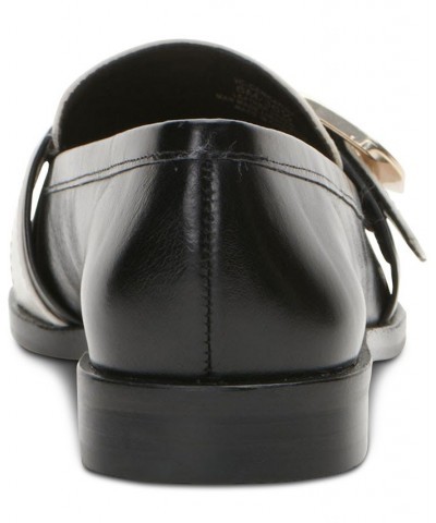 Women's Cenkanda Tailored Buckle Loafers Black $34.96 Shoes