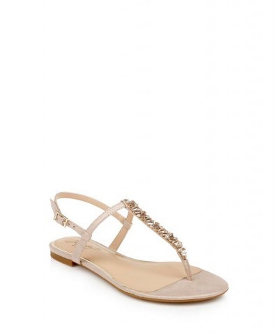 Women's Dafina Flat Evening Sandals Pink $46.87 Shoes