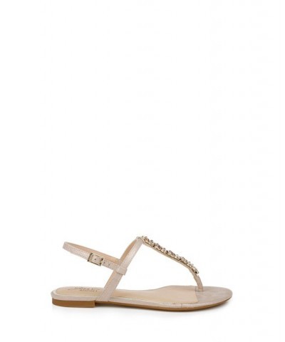 Women's Dafina Flat Evening Sandals Pink $46.87 Shoes