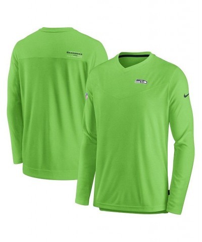 Men's Neon Green Seattle Seahawks 2022 Sideline Coach Chevron Lock Up Performance Long Sleeve T-shirt $28.59 T-Shirts