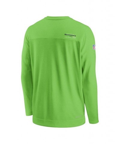 Men's Neon Green Seattle Seahawks 2022 Sideline Coach Chevron Lock Up Performance Long Sleeve T-shirt $28.59 T-Shirts