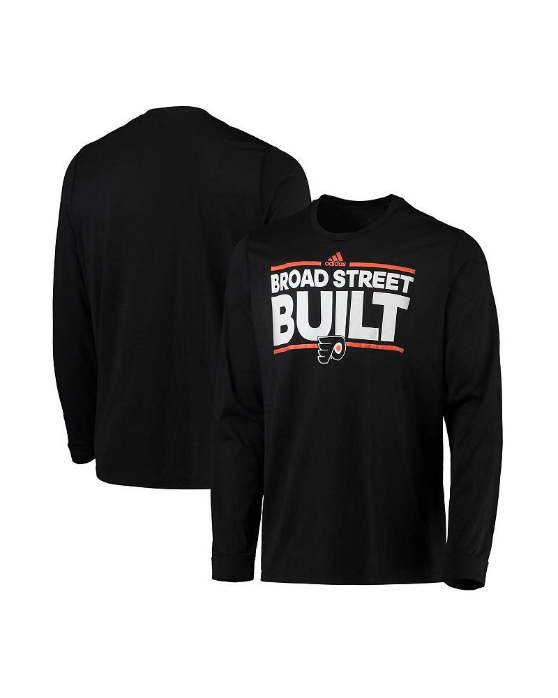 Men's Black Philadelphia Flyers Dassler AEROREADY Creator Long Sleeve T-shirt $23.59 T-Shirts