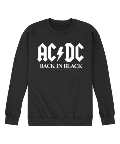 Men's ACDC Back in Black Fleece T-shirt Black $23.10 T-Shirts