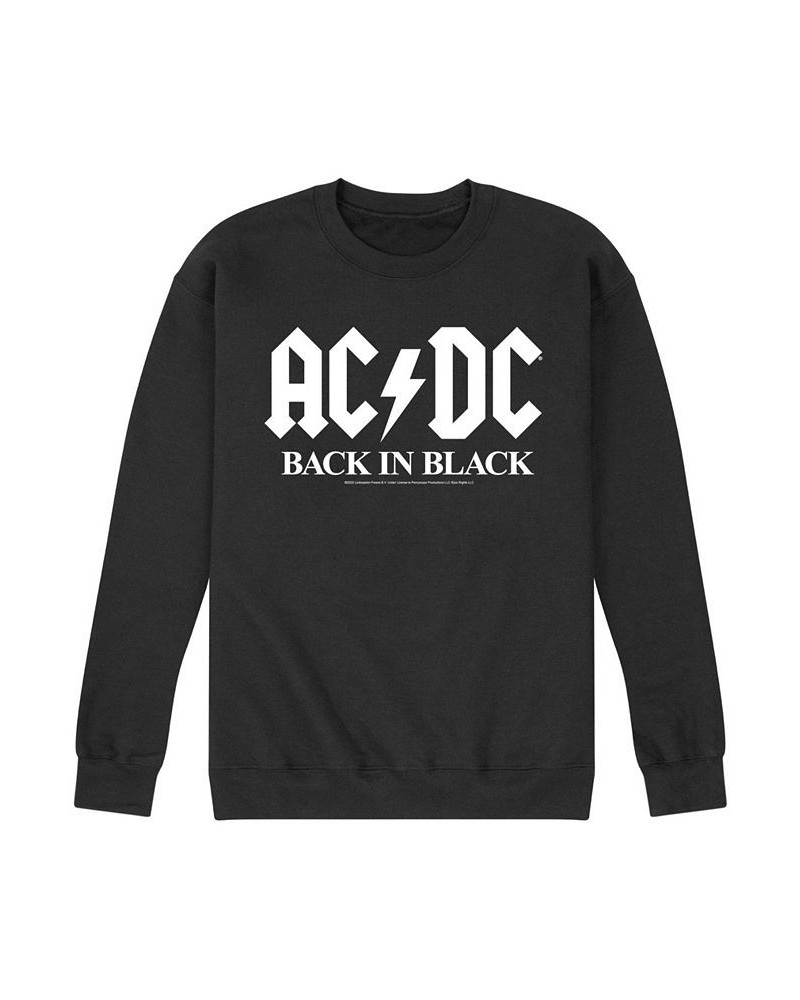 Men's ACDC Back in Black Fleece T-shirt Black $23.10 T-Shirts