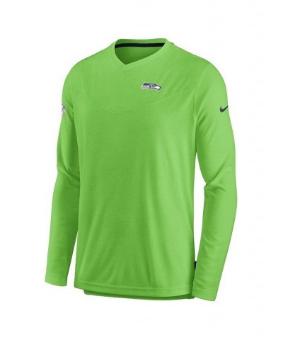 Men's Neon Green Seattle Seahawks 2022 Sideline Coach Chevron Lock Up Performance Long Sleeve T-shirt $28.59 T-Shirts