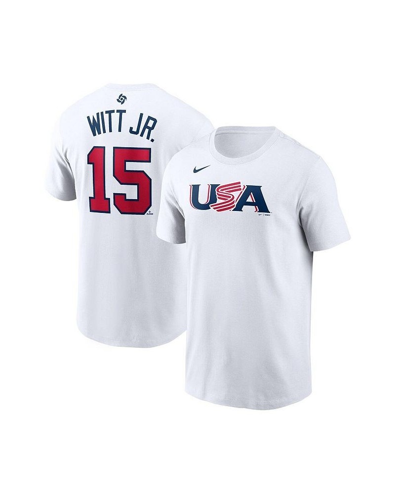 Men's Bobby Witt Jr. White USA Baseball 2023 World Baseball Classic Name and Number T-shirt $28.49 T-Shirts