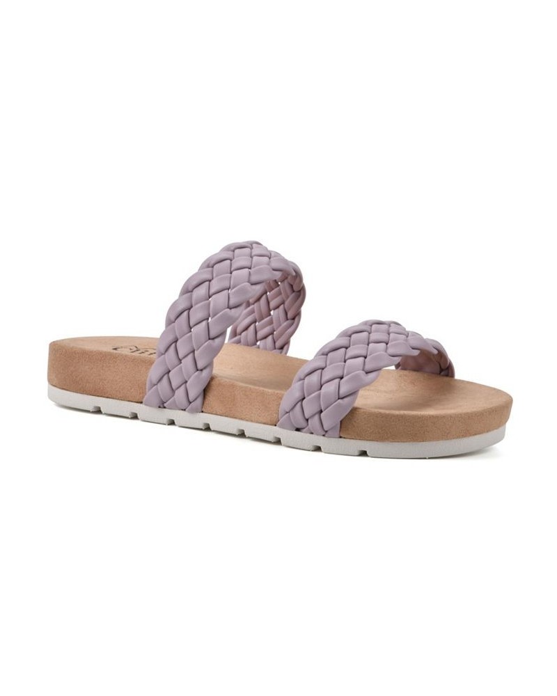 Women's Truly Slide Sandals Purple $25.96 Shoes