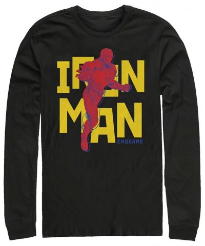 Marvel Men's Avengers Endgame Iron Man 3d Pop Art, Long Sleeve T-shirt Black $23.59 T-Shirts