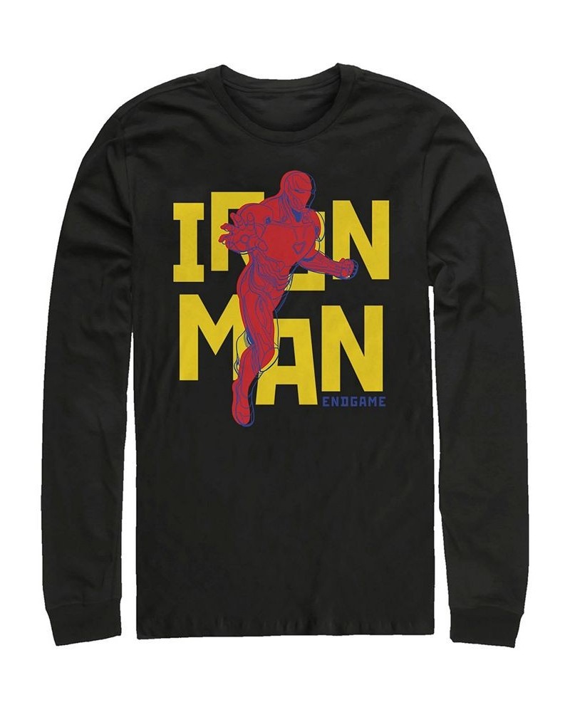 Marvel Men's Avengers Endgame Iron Man 3d Pop Art, Long Sleeve T-shirt Black $23.59 T-Shirts