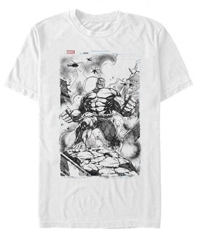 Men's Hulk Sketch Short Sleeve Crew T-shirt White $17.50 T-Shirts