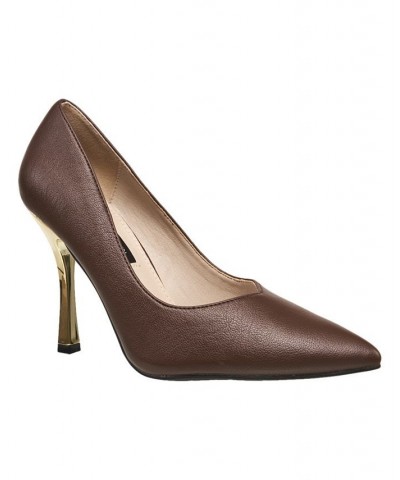 Women's Pointy Anny Heels Brown $39.20 Shoes