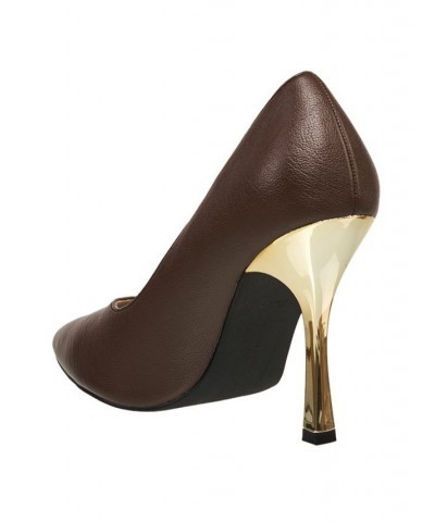 Women's Pointy Anny Heels Brown $39.20 Shoes