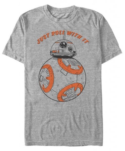 Star Wars Men's Bb-8 Just Roll With It Short Sleeve T-Shirt Gray $15.75 T-Shirts