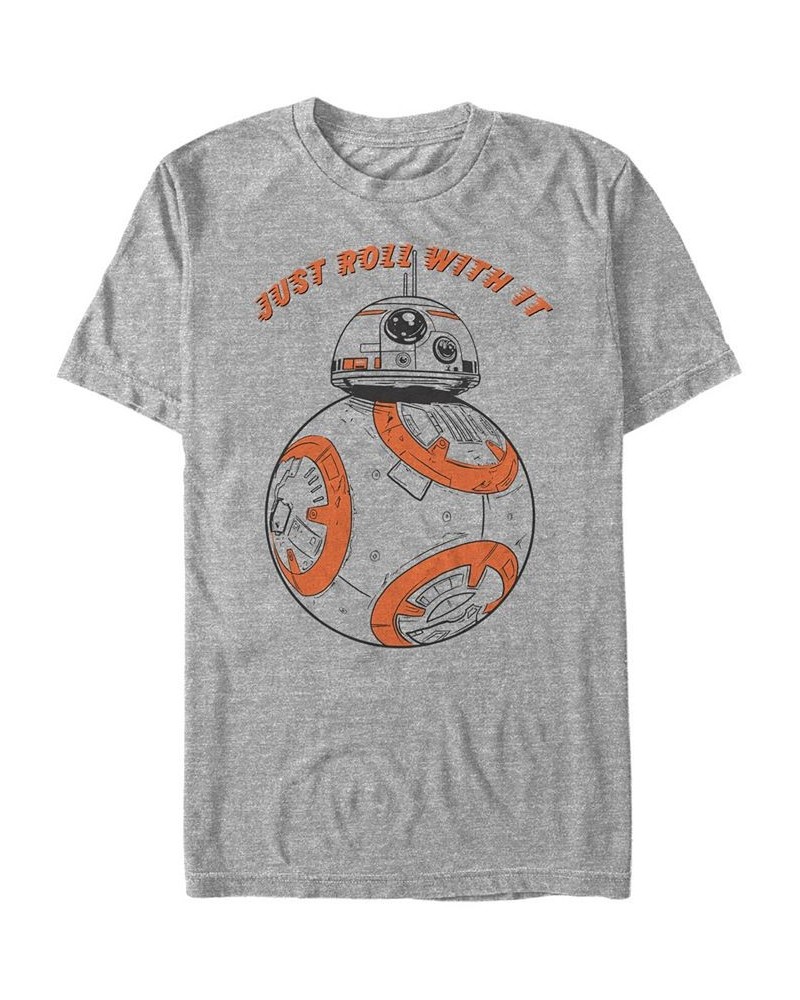 Star Wars Men's Bb-8 Just Roll With It Short Sleeve T-Shirt Gray $15.75 T-Shirts