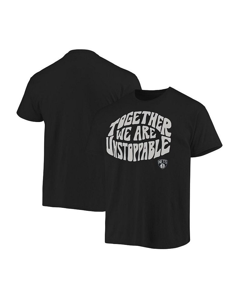 Men's Black Brooklyn Nets Positive Message Enzyme Washed T-shirt $24.93 T-Shirts