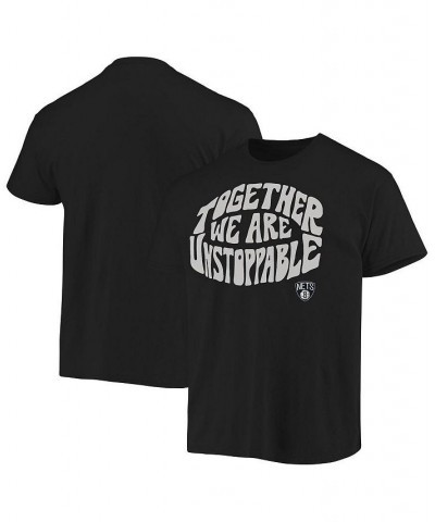 Men's Black Brooklyn Nets Positive Message Enzyme Washed T-shirt $24.93 T-Shirts