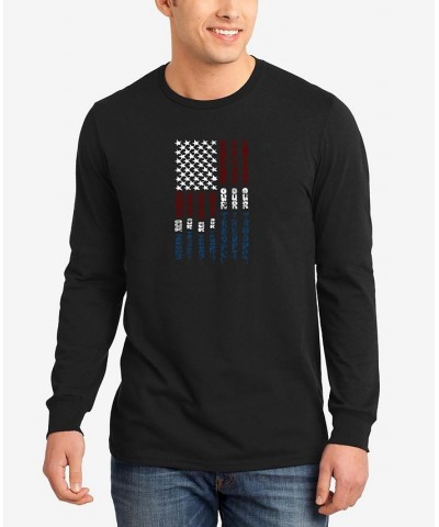 Men's Support Our Troops Word Art Long Sleeves T-shirt Black $20.79 T-Shirts