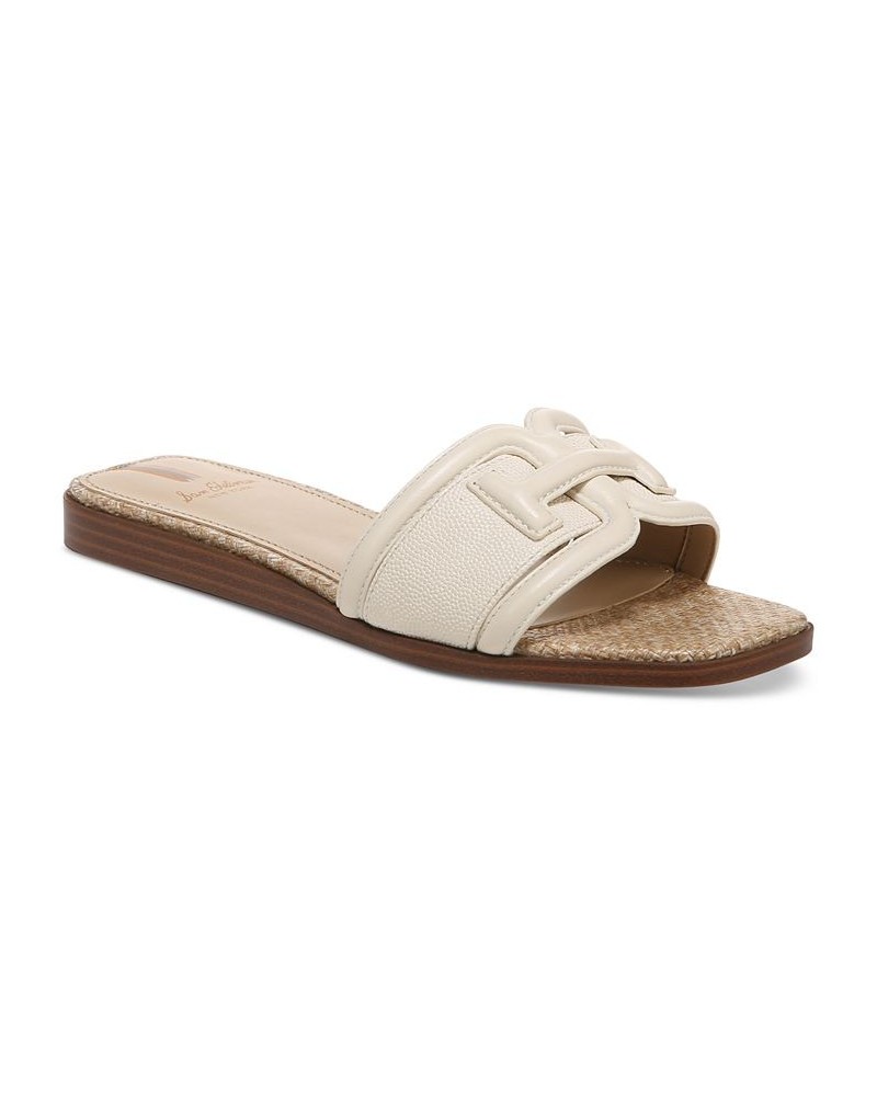 Irina Logo Emblem Slide Sandals Brown $57.40 Shoes