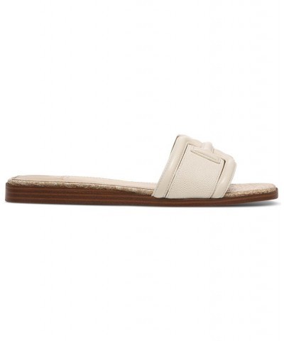 Irina Logo Emblem Slide Sandals Brown $57.40 Shoes