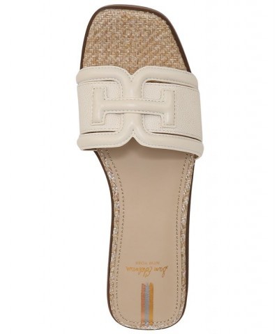 Irina Logo Emblem Slide Sandals Brown $57.40 Shoes