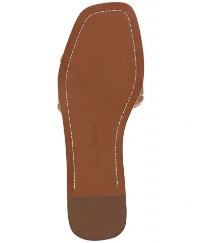 Irina Logo Emblem Slide Sandals Brown $57.40 Shoes