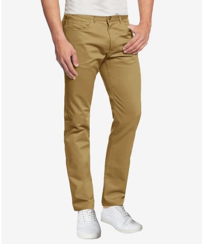 Men's 5-Pocket Ultra-Stretch Skinny Fit Chino Pants Brown $28.32 Pants