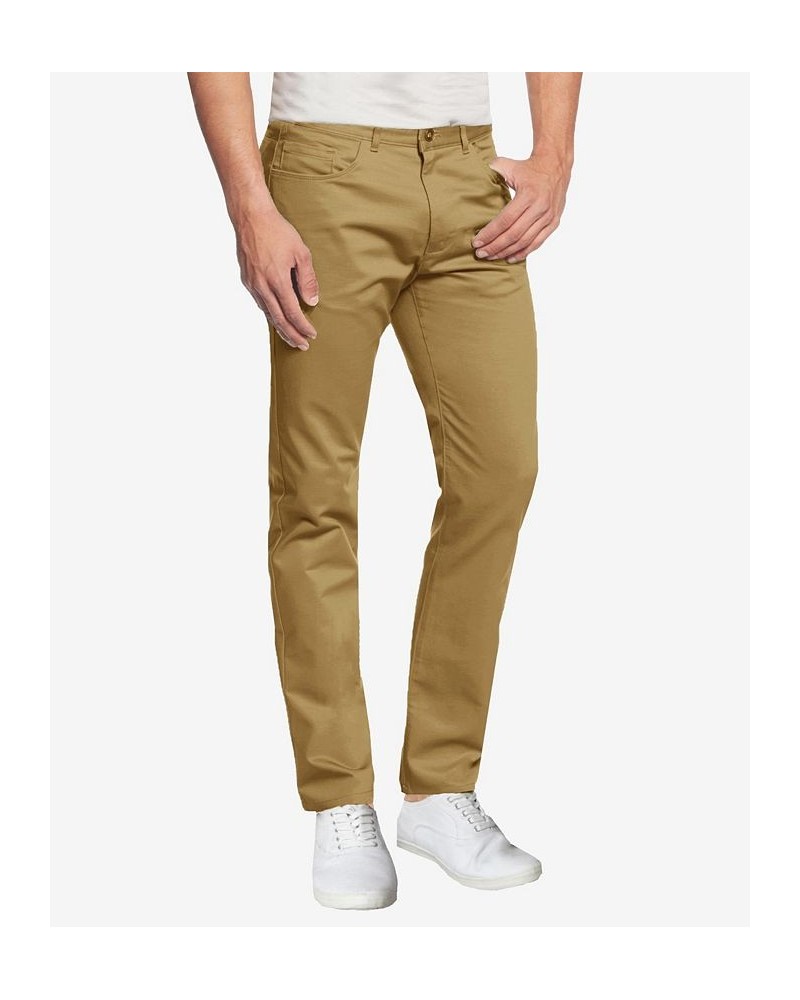 Men's 5-Pocket Ultra-Stretch Skinny Fit Chino Pants Brown $28.32 Pants