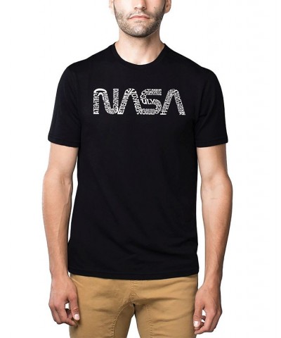 Men's Premium Word Art T-Shirt - Worm Nasa Black $19.35 T-Shirts