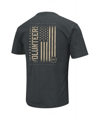 Men's Heathered Black Tennessee Volunteers OHT Military-Inspired Appreciation Flag 2.0 T-shirt $24.29 T-Shirts