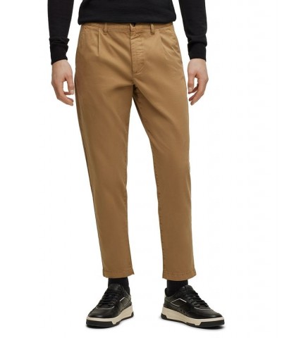 BOSS Men's Tapered-Fit Trousers Tan/Beige $55.30 Pants