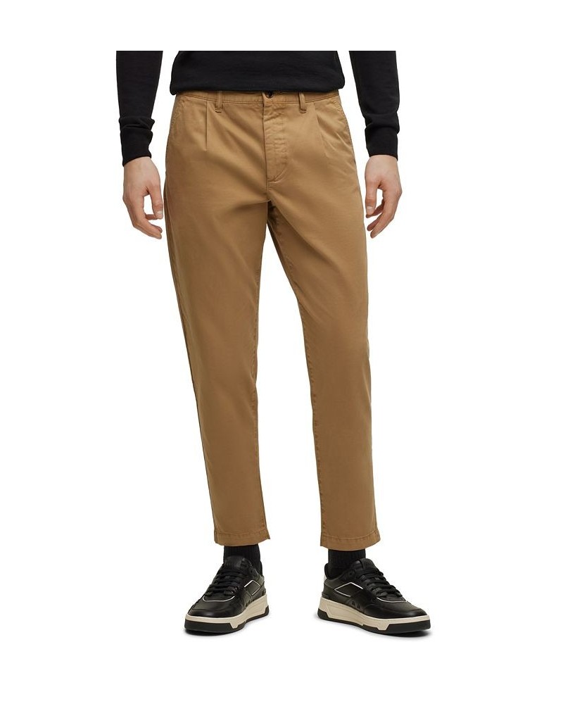 BOSS Men's Tapered-Fit Trousers Tan/Beige $55.30 Pants