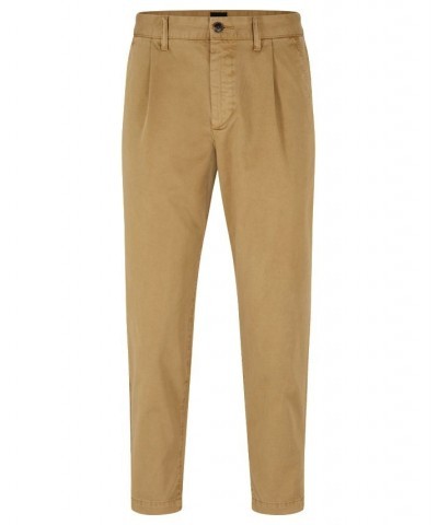 BOSS Men's Tapered-Fit Trousers Tan/Beige $55.30 Pants