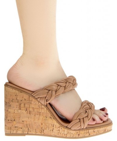 Women's Ulana Wedge Sandal Tan/Beige $33.79 Shoes