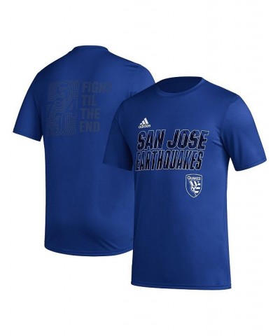 Men's Blue San Jose Earthquakes Team Jersey Hook AEROREADY T-shirt $22.00 T-Shirts