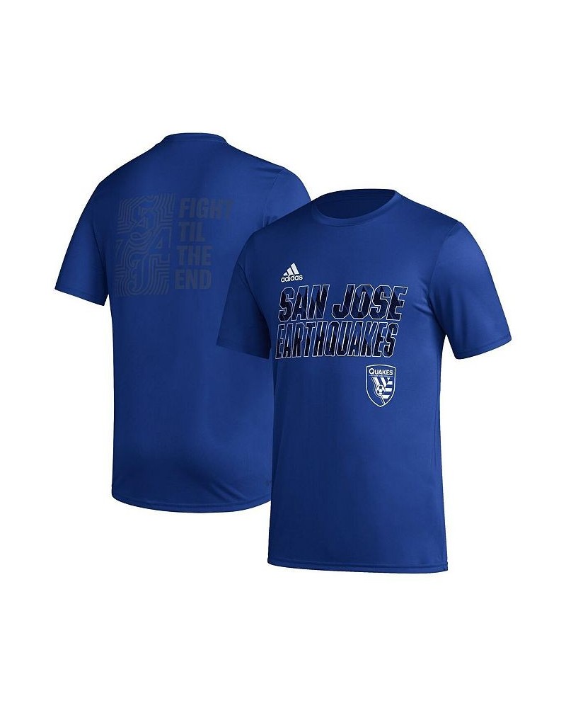 Men's Blue San Jose Earthquakes Team Jersey Hook AEROREADY T-shirt $22.00 T-Shirts