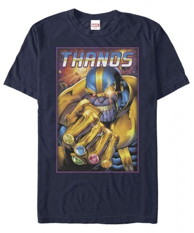 Men's Thanos Close Up Short Sleeve Crew T-shirt Blue $19.94 T-Shirts