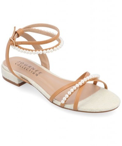 Women's Tulsi Embellished Strappy Sandals Tan/Beige $45.00 Shoes